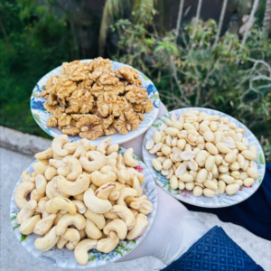 আখরোট ২৫০ গ্রাম+কাজুবাদাম ২৫০গ্রাম+মিষ্টি কুমড়া বীজ ২৫০গ্রাম+ থাইচিবাদাম ২৫০গ্রাম